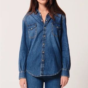 Old Navy Boyfriend Denim Button Down Shirt